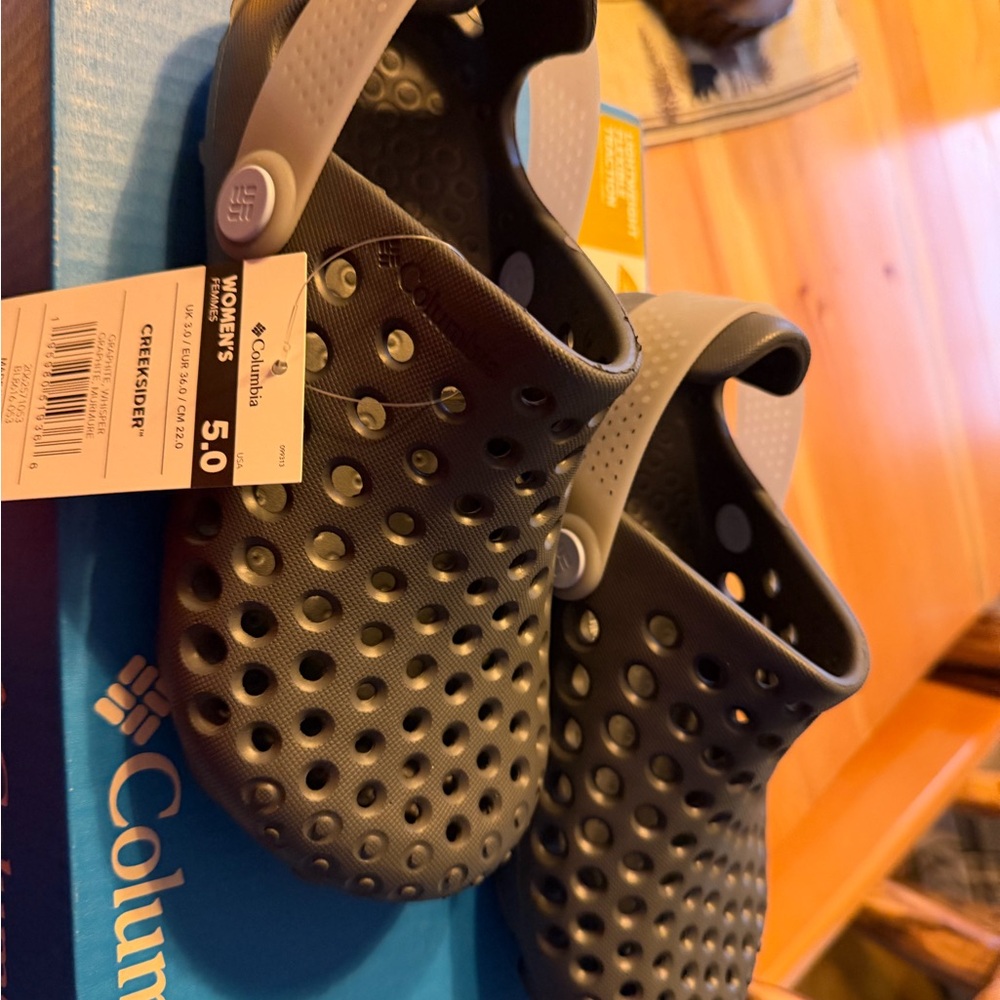 Columbia CreekSider Slip-On Clogs in Gray with Light Gray Strap
